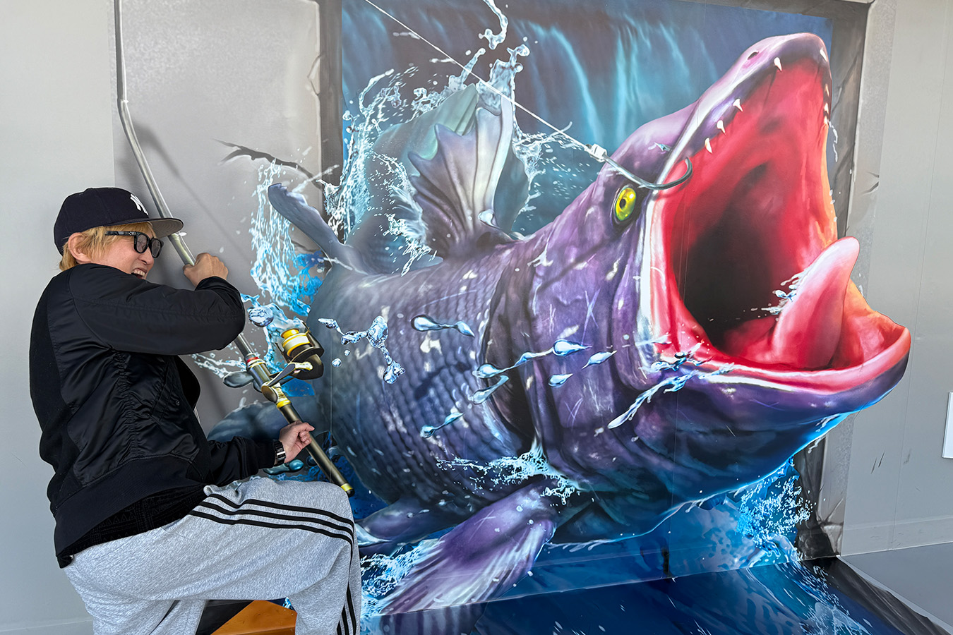 展望台のあちこちにトリックアート。
つい写真撮りたくなります。